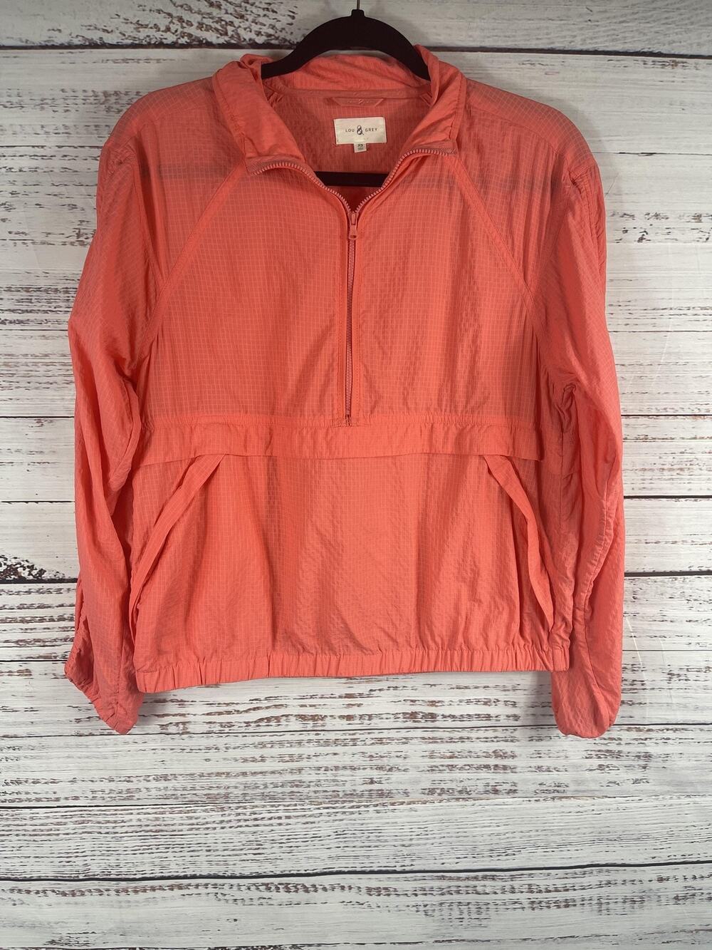 Lou & Grey Jacket Women's XS Coral Ripstop Quarter Zip Lightweight Windbreaker
